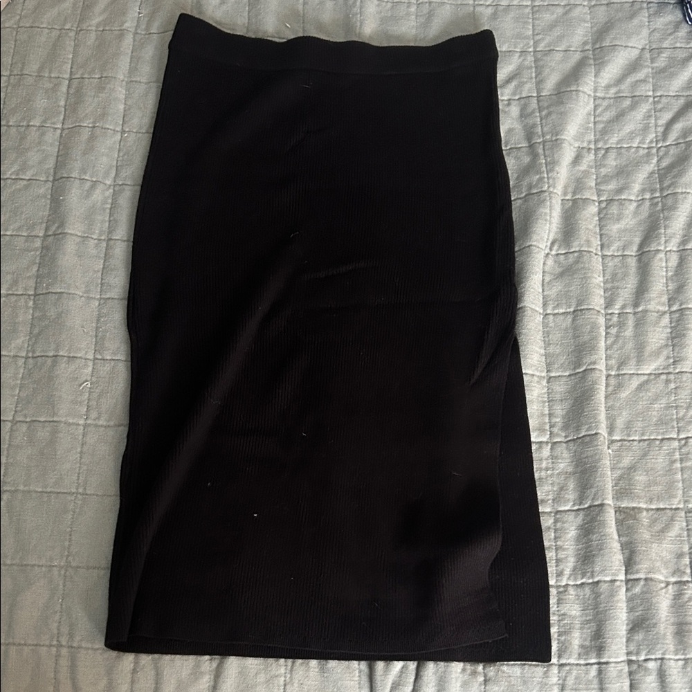 House of Harlow 1960 Black Ribbed Pencil Skirt